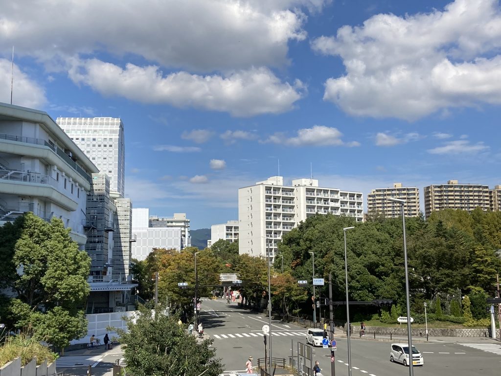 豊中市の丘陵地に広がる住宅街