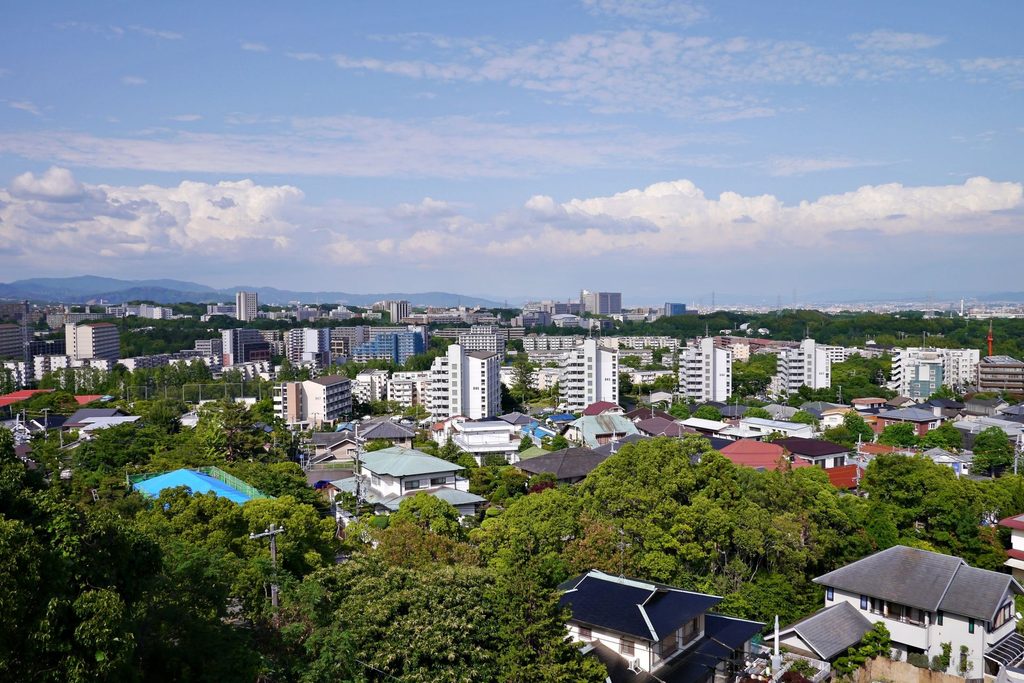豊中市の千里ニュータウンの住宅地
