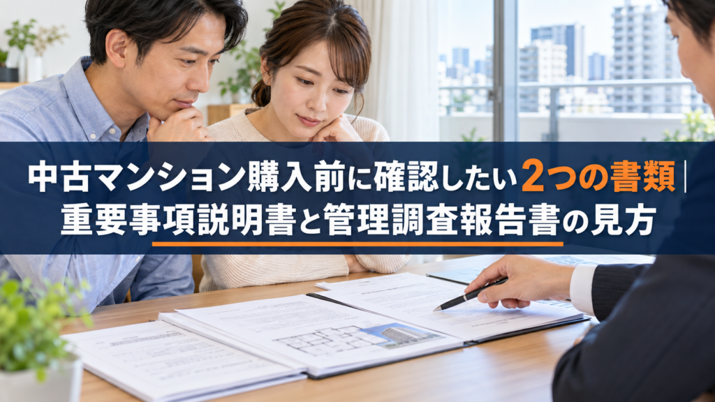 中古マンションの重要事項説明書と管理調査報告書
