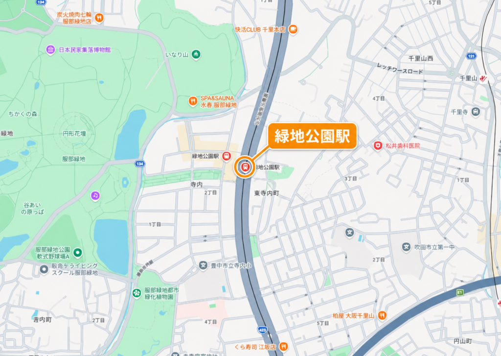 マップ（緑地公園駅）