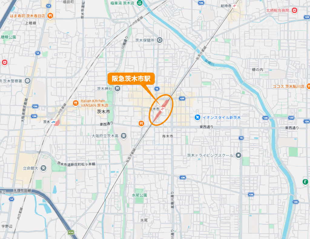 阪急茨木市駅周辺マップ